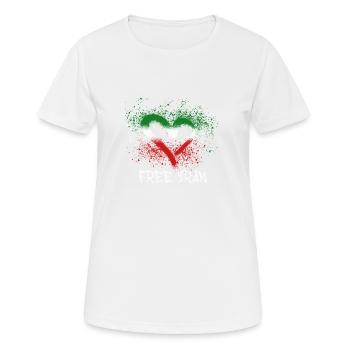 free iran,herz,iran,flagge,graffiti - Frauen T-Shirt atmungsaktiv - Weiß - Vorne - AI Model Female 172 dark (172cm)