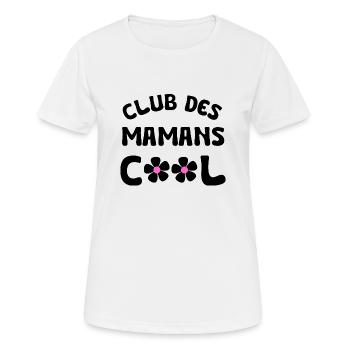 club des mamans cool - T-shirt respirant Femme - blanc - Devant - AI Model Female 172 dark (172cm)