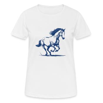 Cheval de trot - T-shirt respirant Femme - blanc - Devant - AI Model Female 172 dark (172cm)