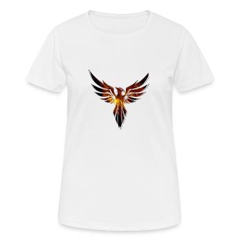Phénix,Oiseau,Graffiti,Peinture,Étincelle,Feu - T-shirt respirant Femme - blanc - Devant - AI Model Female 172 dark (172cm)