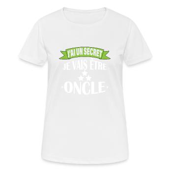 J'ai un secret je suis oncle - T-shirt respirant Femme - blanc - Devant - AI Model Female 172 dark (172cm)