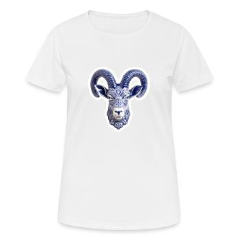 Keramischer Hirschkopf - Frauen T-Shirt atmungsaktiv - Weiß - Vorne - AI Model Female 172 dark (172cm)