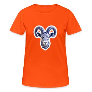 Ceramic deer head - Women's Breathable T-Shirt - neon orange - Front - AI Model Female 172 dark (172cm)