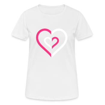 Symbole du cœur Amour - T-shirt respirant Femme - blanc - Devant - AI Model Female 172 dark (172cm)