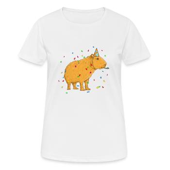 Anniversaire de Capybara - T-shirt respirant Femme - blanc - Devant - AI Model Female 172 dark (172cm)