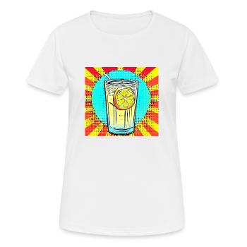 Limonade Pop Art : un verre rafraîchissant de limonade vibrante - T-shirt respirant Femme - blanc - Devant - AI Model Female 172 dark (172cm)