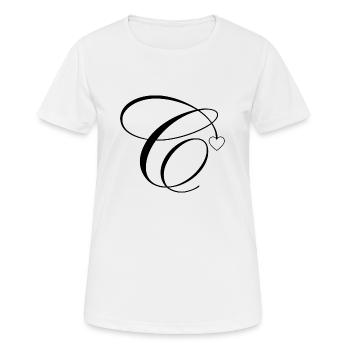Lettre c calligraphie cœur - T-shirt respirant Femme - blanc - Devant - AI Model Female 172 dark (172cm)