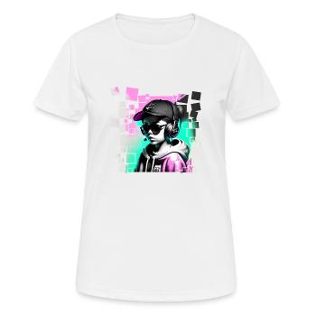 Madchen - Frauen T-Shirt atmungsaktiv - Weiß - Vorne - AI Model Female 172 dark (172cm)