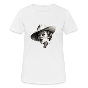 Vintage Vibes – Pin-up Beauty des années 20 - T-shirt respirant Femme - blanc - Devant - AI Model Female 172 dark (172cm)