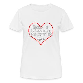 Kochen ist ... - Frauen T-Shirt atmungsaktiv - Weiß - Vorne - AI Model Female 172 dark (172cm)