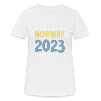 Norway 2023 - Frauen T-Shirt atmungsaktiv - Weiß - Vorne - AI Model Female 172 dark (172cm)