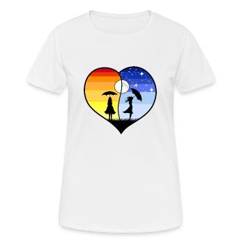 HEART YING YANG - Women's Breathable T-Shirt - white - Front - AI Model Female 172 dark (172cm)