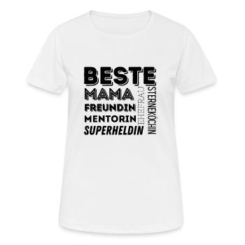 Beste Mama - Frauen T-Shirt atmungsaktiv - Weiß - Vorne - AI Model Female 172 dark (172cm)