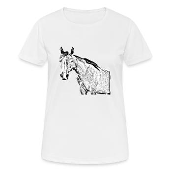 Pferd - Frauen T-Shirt atmungsaktiv - Weiß - Vorne - AI Model Female 172 dark (172cm)