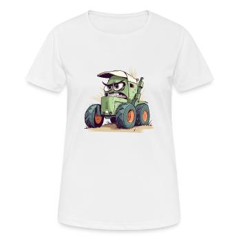 Kanzy le tracteur énervé - T-shirt respirant Femme - blanc - Devant - AI Model Female 172 dark (172cm)