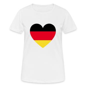 Deutschland Herz - EM Fans - Frauen T-Shirt atmungsaktiv - Weiß - Vorne - AI Model Female 172 dark (172cm)
