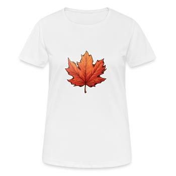Ahornblatt - Frauen T-Shirt atmungsaktiv - Weiß - Vorne - AI Model Female 172 dark (172cm)