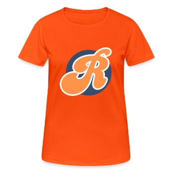 Buchstabe r sport orange - Frauen T-Shirt atmungsaktiv - Neonorange - Vorne - AI Model Female 172 dark (172cm)