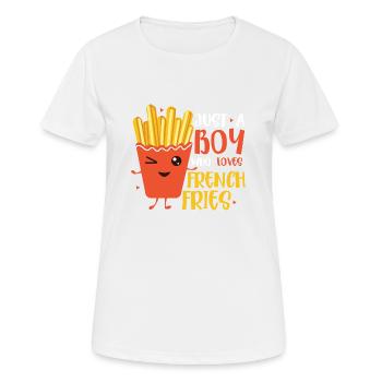 Boy’s Fry Fantasy : Vivre le rêve croustillant - T-shirt respirant Femme - blanc - Devant - AI Model Female 172 dark (172cm)