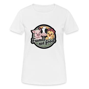 Vegetarier Vegetarierin Vegan Veganer süße Tiere - Frauen T-Shirt atmungsaktiv - Weiß - Vorne - AI Model Female 172 dark (172cm)