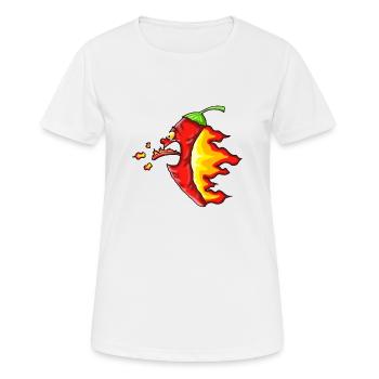 Scharfe Chili - Frauen T-Shirt atmungsaktiv - Weiß - Vorne - AI Model Female 172 dark (172cm)