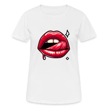 Schöne Lippen - unwiderstehliches Lächeln - Frauen T-Shirt atmungsaktiv - Weiß - Vorne - AI Model Female 172 dark (172cm)
