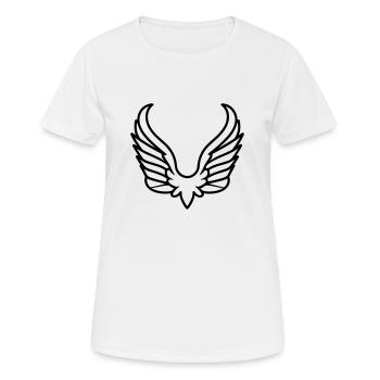 Ailes d'ange - T-shirt respirant Femme - blanc - Devant - AI Model Female 172 dark (172cm)