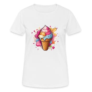 Leckeres buntes Softeis - Frauen T-Shirt atmungsaktiv - Weiß - Vorne - AI Model Female 172 dark (172cm)
