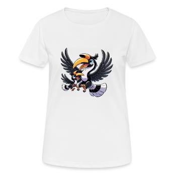 Hornbill mother and child - Women's Breathable T-Shirt - white - Front - AI Model Female 172 dark (172cm)