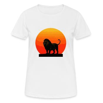 Lion au lever du soleil - T-shirt respirant Femme - blanc - Devant - AI Model Female 172 dark (172cm)