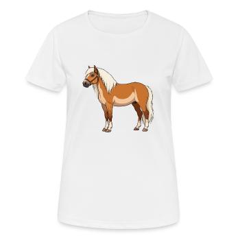 Haflinger bangs réel - T-shirt respirant Femme - blanc - Devant - AI Model Female 172 dark (172cm)