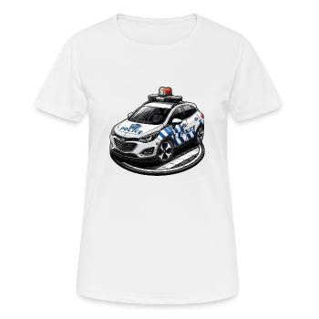 Polizeiauto Deutsch - Frauen T-Shirt atmungsaktiv - Weiß - Vorne - AI Model Female 172 dark (172cm)