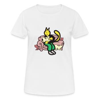 Katzen person - Frauen T-Shirt atmungsaktiv - Weiß - Vorne - AI Model Female 172 dark (172cm)