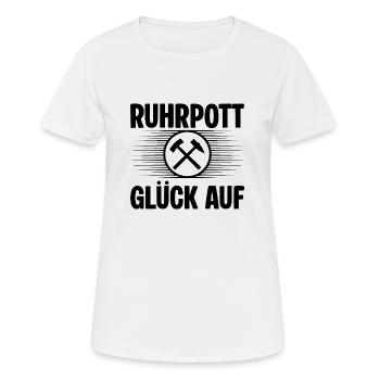 Ruhrpott Glueck auf - Frauen T-Shirt atmungsaktiv - Weiß - Vorne - AI Model Female 172 dark (172cm)