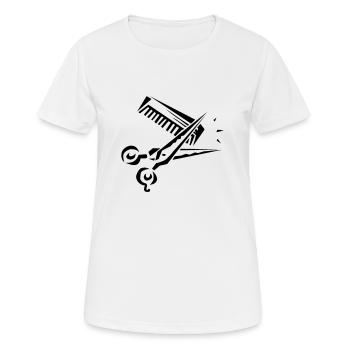 Sissors & Kamm - Frauen T-Shirt atmungsaktiv - Weiß - Vorne - AI Model Female 172 dark (172cm)