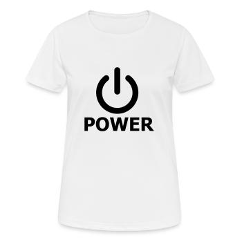 Power - Frauen T-Shirt atmungsaktiv - Weiß - Vorne - AI Model Female 172 dark (172cm)