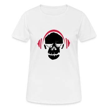 Affe - Kopfhörer - Frauen T-Shirt atmungsaktiv - Weiß - Vorne - AI Model Female 172 dark (172cm)