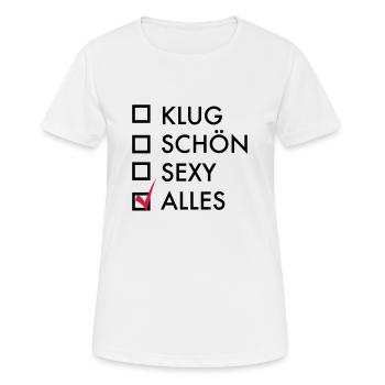 sexy - Frauen T-Shirt atmungsaktiv - Weiß - Vorne - AI Model Female 172 dark (172cm)