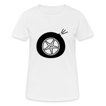 Autoreifen mit Panne - Frauen T-Shirt atmungsaktiv - Weiß - Vorne - AI Model Female 172 dark (172cm)