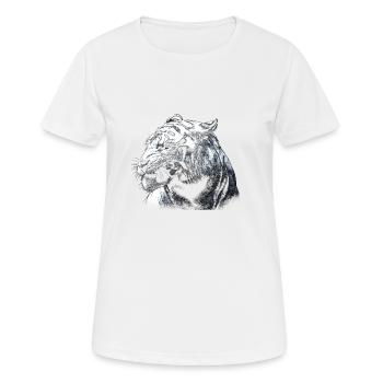 tiger - Frauen T-Shirt atmungsaktiv - Weiß - Vorne - AI Model Female 172 dark (172cm)