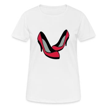 schuhe - Frauen T-Shirt atmungsaktiv - Weiß - Vorne - AI Model Female 172 dark (172cm)