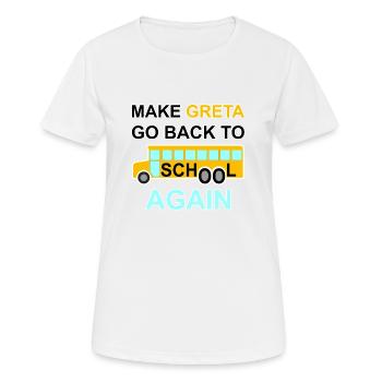 "Anti Greta", fridays for future, climate protection, Co2 - Women's Breathable T-Shirt - white - Front - AI Model Female 172 dark (172cm)
