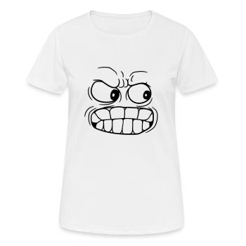 Tête furieuse visage boese wuetend maîtrise - T-shirt respirant Femme - blanc - Devant - AI Model Female 172 dark (172cm)