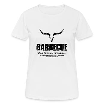Barbecue - BBQ - Buffalo Skull - Frauen T-Shirt atmungsaktiv - Weiß - Vorne - AI Model Female 172 dark (172cm)