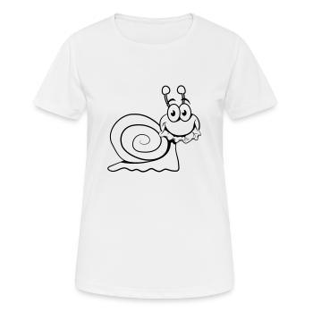 schnecke lustig fressen salat - Frauen T-Shirt atmungsaktiv - Weiß - Vorne - AI Model Female 172 dark (172cm)