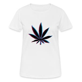 3D Effekt Weed - Frauen T-Shirt atmungsaktiv - Weiß - Vorne - AI Model Female 172 dark (172cm)