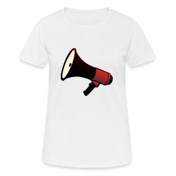 porte voix haut parleur megaphone - T-shirt respirant Femme - blanc - Devant - AI Model Female 172 dark (172cm)