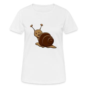 Schnecke lustig zwinkern - Frauen T-Shirt atmungsaktiv - Weiß - Vorne - AI Model Female 172 dark (172cm)