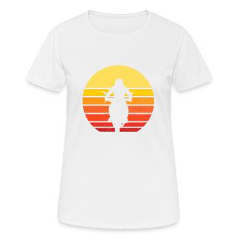 motorcycle and sunset - biker - Women's Breathable T-Shirt - white - Front - AI Model Female 172 dark (172cm)