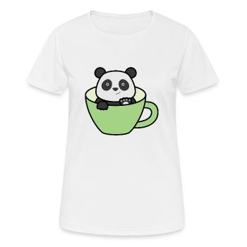 Panda in the cup - Women's Breathable T-Shirt - white - Front - AI Model Female 172 dark (172cm)